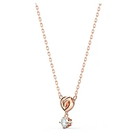 Lifelong Heart pendant, White, Rose gold-tone plated by SWAROVSKI