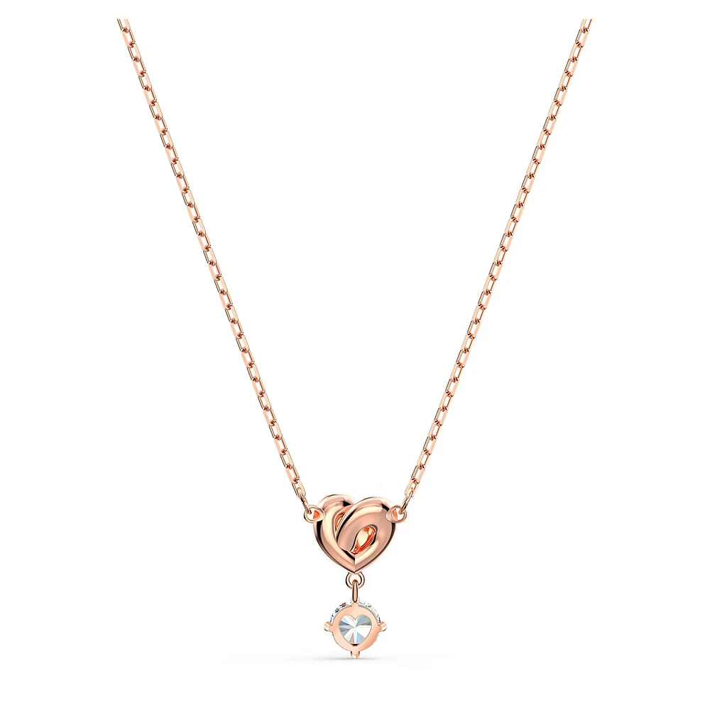 Lifelong Heart pendant, White, Rose gold-tone plated by SWAROVSKI
