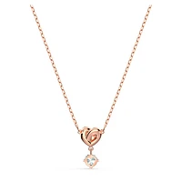 Lifelong Heart pendant, White, Rose gold-tone plated by SWAROVSKI