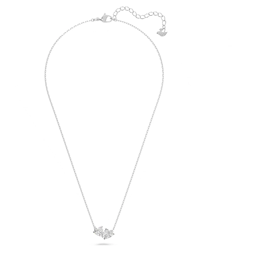 Mesmera Attract necklace, Heart, White, Rhodium plated by SWAROVSKI