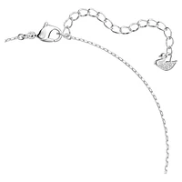 Mesmera Attract necklace, Heart, White, Rhodium plated by SWAROVSKI
