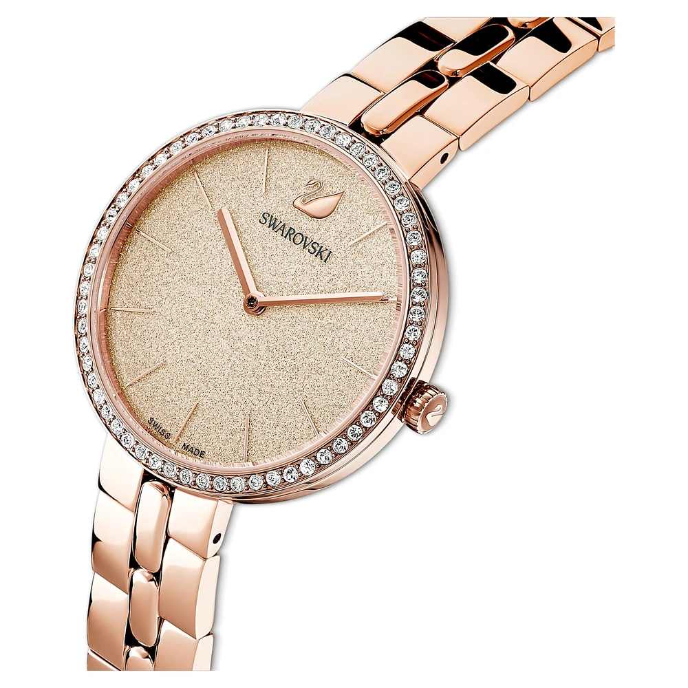Cosmopolitan watch, Swiss Made, Metal bracelet, Pink, Rose gold-tone finish by SWAROVSKI