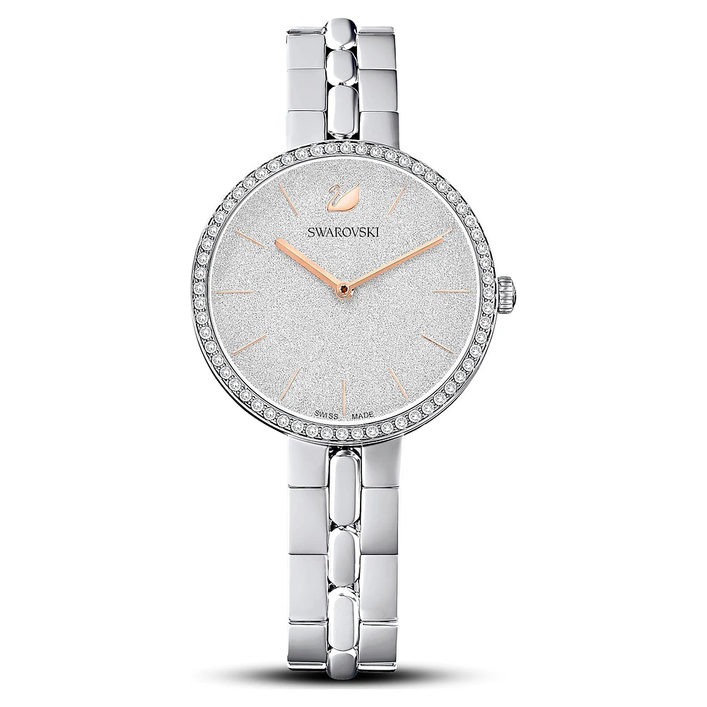 Cosmopolitan watch, Swiss Made, Metal bracelet, Silver Tone, Stainless steel by SWAROVSKI