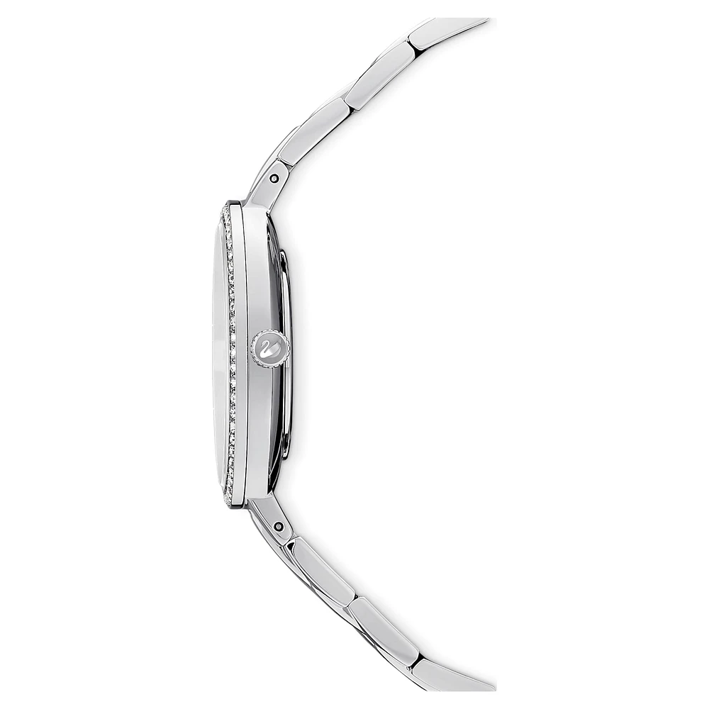 Cosmopolitan watch, Swiss Made, Metal bracelet, Silver Tone, Stainless steel by SWAROVSKI