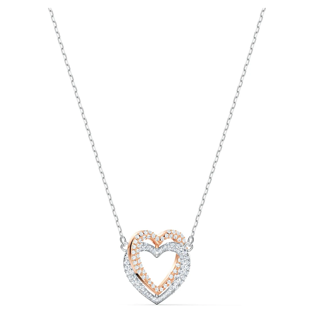Swarovski Infinity necklace, Heart, White, Mixed metal finish by SWAROVSKI