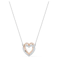 Swarovski Infinity necklace, Heart, White, Mixed metal finish by SWAROVSKI