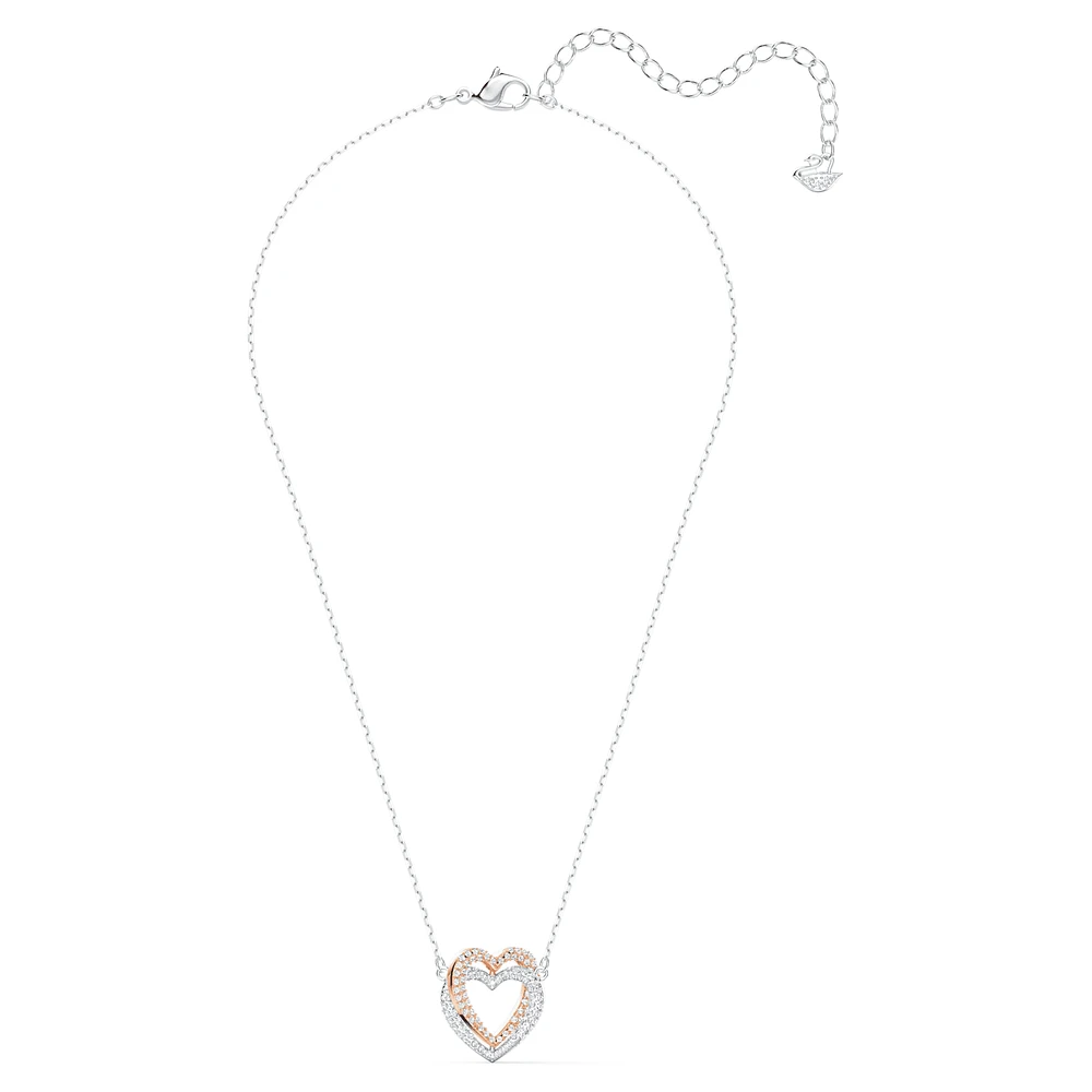 Swarovski Infinity necklace, Heart, White, Mixed metal finish by SWAROVSKI