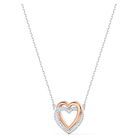 Swarovski Infinity necklace, Heart, White, Mixed metal finish by SWAROVSKI