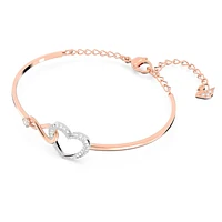 Swarovski Infinity bangle, Infinity and heart, White, Mixed metal finish by SWAROVSKI