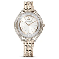 Crystalline Aura watch, Swiss Made, Metal bracelet, Gold tone