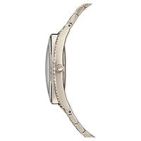 Crystalline Aura watch, Swiss Made, Metal bracelet, Gold tone