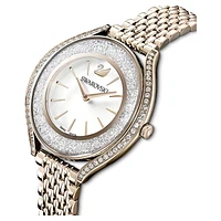 Crystalline Aura watch, Swiss Made, Metal bracelet, Gold tone
