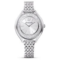 Crystalline Aura watch, Swiss Made, Metal bracelet, Silver Tone, Stainless steel by SWAROVSKI