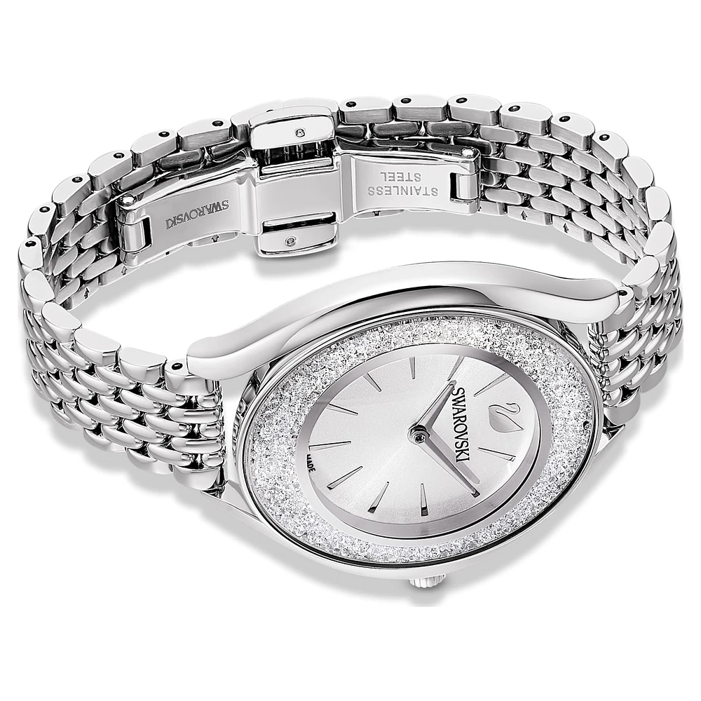 Crystalline Aura watch, Swiss Made, Metal bracelet, Silver Tone, Stainless steel by SWAROVSKI