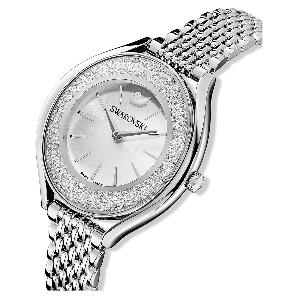 Crystalline Aura watch, Swiss Made, Metal bracelet, Silver Tone, Stainless steel by SWAROVSKI
