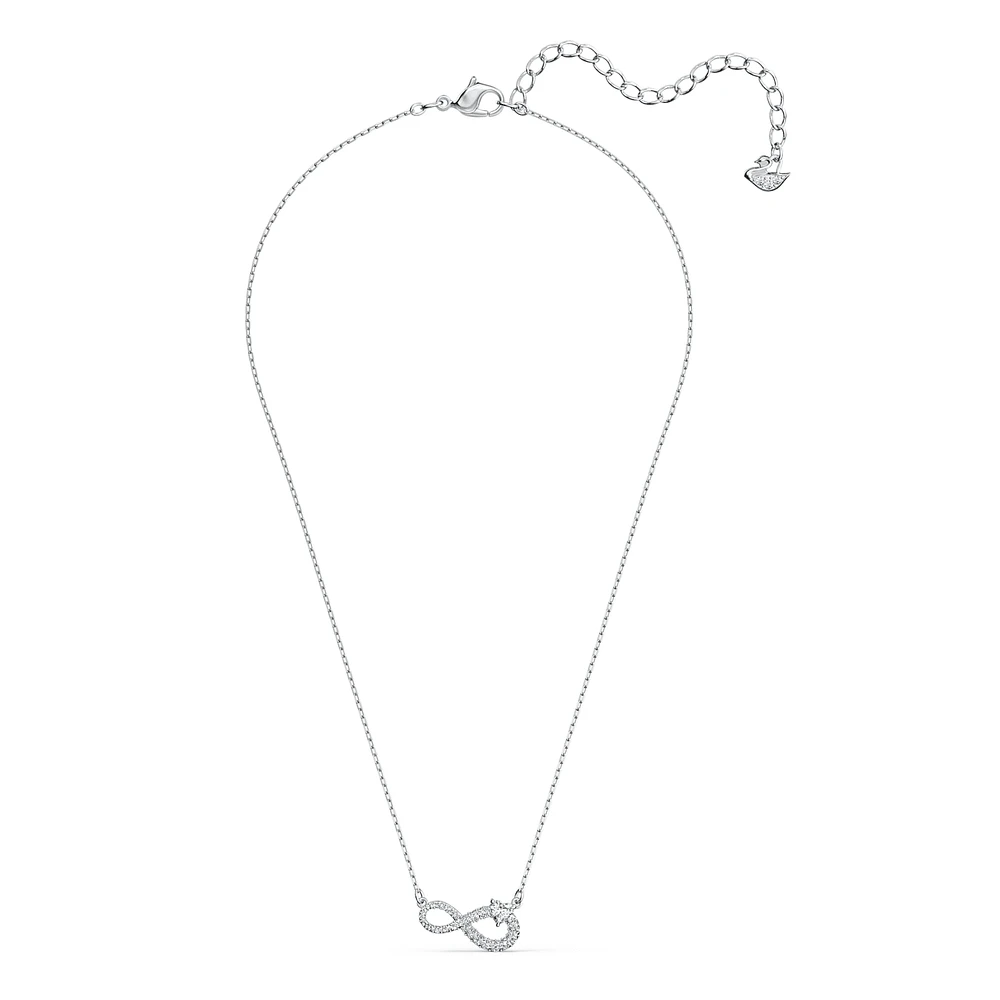 Swarovski Infinity necklace, Infinity, White, Rhodium plated by SWAROVSKI