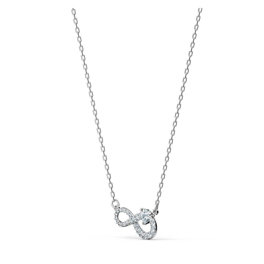 Swarovski Infinity necklace, Infinity, White, Rhodium plated by SWAROVSKI