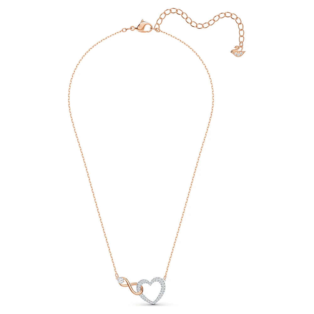 Swarovski Infinity set, Infinity and heart, White, Mixed metal finish by SWAROVSKI