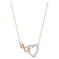 Swarovski Infinity set, Infinity and heart, White, Mixed metal finish by SWAROVSKI