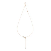 Swarovski Infinity Y necklace, Infinity, White, Rose gold-tone plated by SWAROVSKI