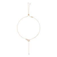 Swarovski Infinity Y necklace, Infinity, White, Rose gold-tone plated by SWAROVSKI