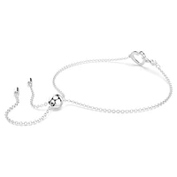 Swarovski Infinity bracelet, Infinity and heart, White, Rhodium plated by SWAROVSKI