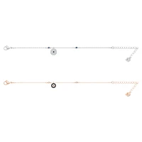 Crystal Wishes bracelet, Set (2), Evil eye, Blue, Mixed metal finish by SWAROVSKI