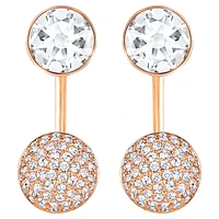 Forward earring jackets, Round cut, White, Rose gold-tone plated by SWAROVSKI