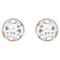 Forward earring jackets, Round cut, White, Rose gold-tone plated by SWAROVSKI