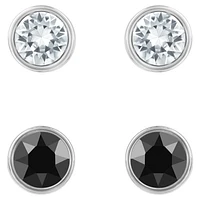 Harley stud earrings, Set (2), Round cut, Black, Mixed metal finish by SWAROVSKI