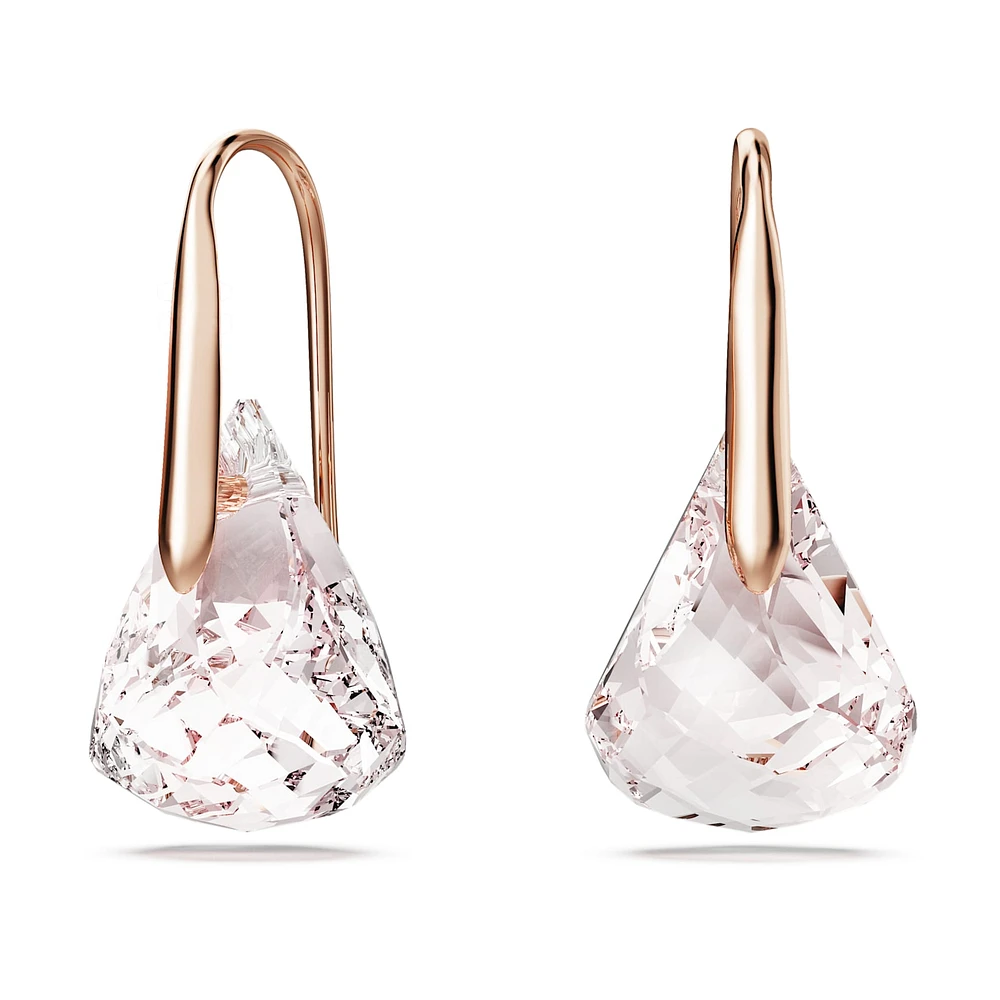 Lunar drop earrings, Pink, Rose gold-tone plated by SWAROVSKI