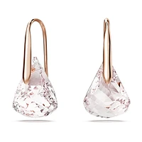 Lunar drop earrings, Pink, Rose gold-tone plated by SWAROVSKI