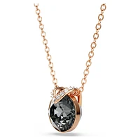 Bella V pendant, Round cut, Grey, Rose gold-tone plated by SWAROVSKI