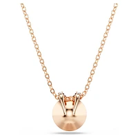 Bella V pendant, Round cut, Grey, Rose gold-tone plated by SWAROVSKI
