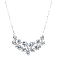 Baron necklace, Leaf, Grey, Rhodium plated by SWAROVSKI