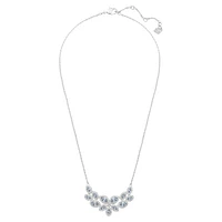Baron necklace, Leaf, Grey, Rhodium plated by SWAROVSKI