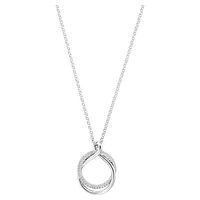 Exact pendant, Round shape, White, Rhodium plated by SWAROVSKI