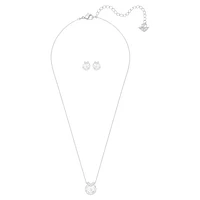 Bella V set, Round cut, White, Rhodium plated by SWAROVSKI