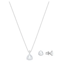 Begin set, Trilliant cut, White, Rhodium plated by SWAROVSKI