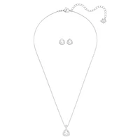 Begin set, Trilliant cut, White, Rhodium plated by SWAROVSKI