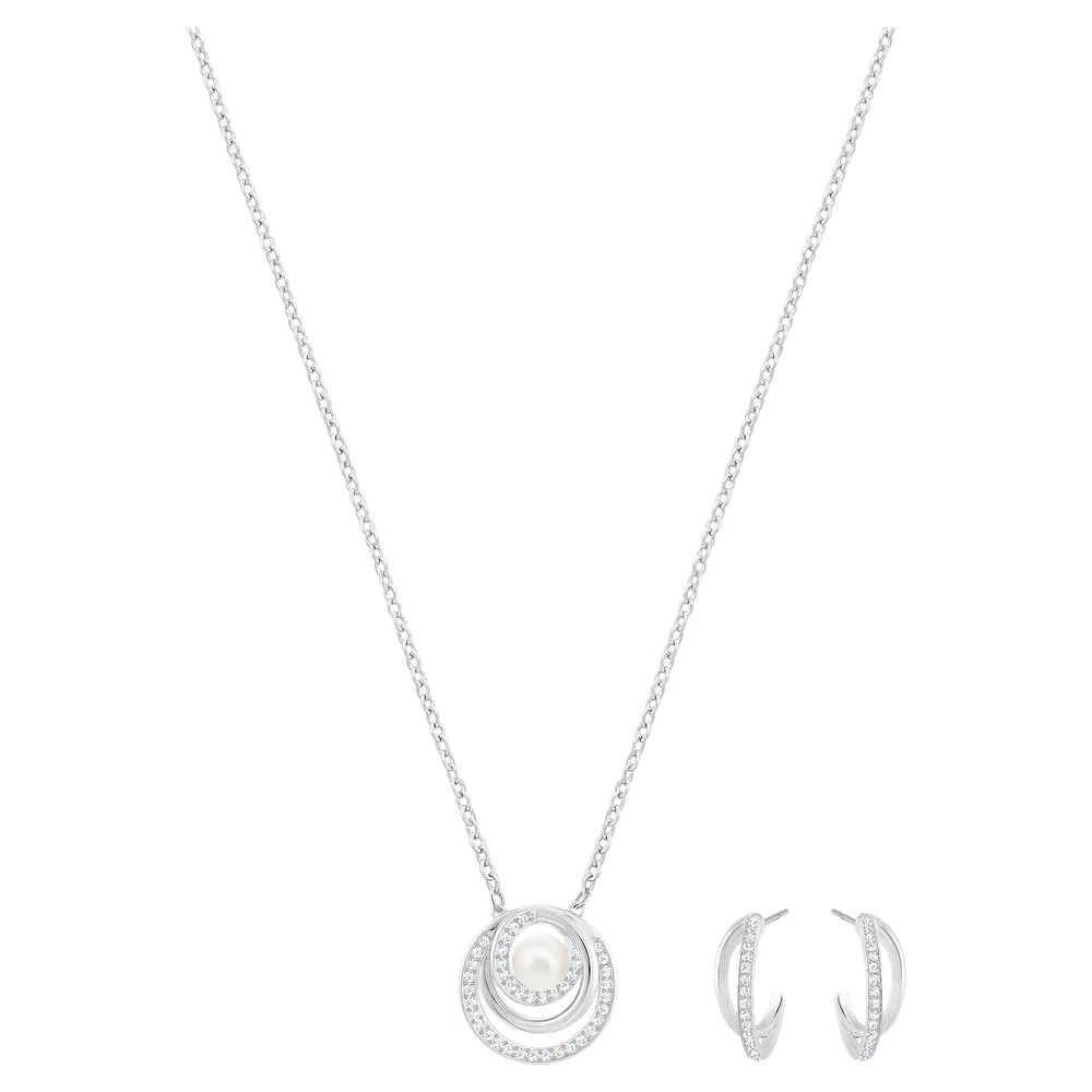 Free set, White, Rhodium plated by SWAROVSKI