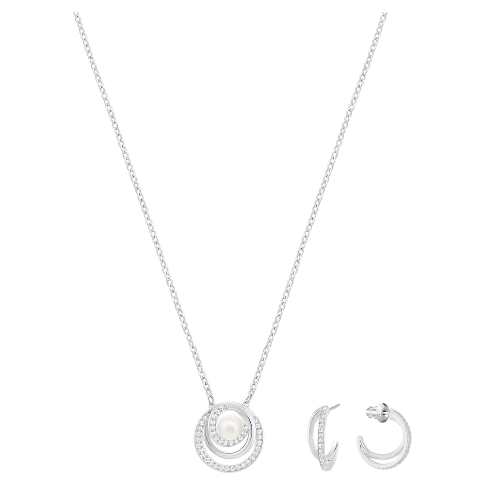 Free set, White, Rhodium plated by SWAROVSKI