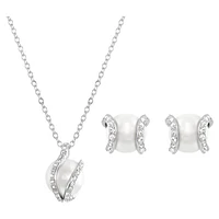 Nude set, White, Rhodium plated by SWAROVSKI