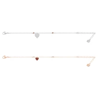 Crystal Wishes bracelet, Set (2), Heart, Red, Mixed metal finish by SWAROVSKI