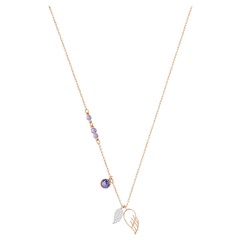 Symbolica pendant, Wing, Purple, Rose gold-tone plated by SWAROVSKI