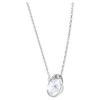 Bella V pendant, Round cut, White, Rhodium plated by SWAROVSKI