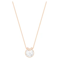 Bella V pendant, Round cut, White, Rose gold-tone plated by SWAROVSKI