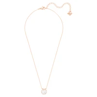 Bella V pendant, Round cut, White, Rose gold-tone plated by SWAROVSKI