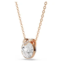 Bella V pendant, Round cut, White, Rose gold-tone plated by SWAROVSKI