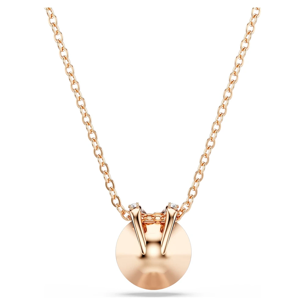 Bella V pendant, Round cut, White, Rose gold-tone plated by SWAROVSKI